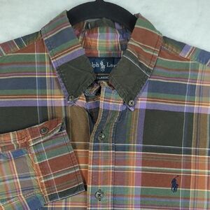 Ralph Lauren Classic Fit Fall Harvest Autumn Colors Long Sleeve Button Down‎ L